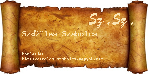 Széles Szabolcs névjegykártya